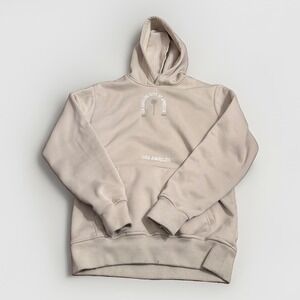 Public Supply Los Angeles City Graphic Beige Fleece Hoodie Pullover Small